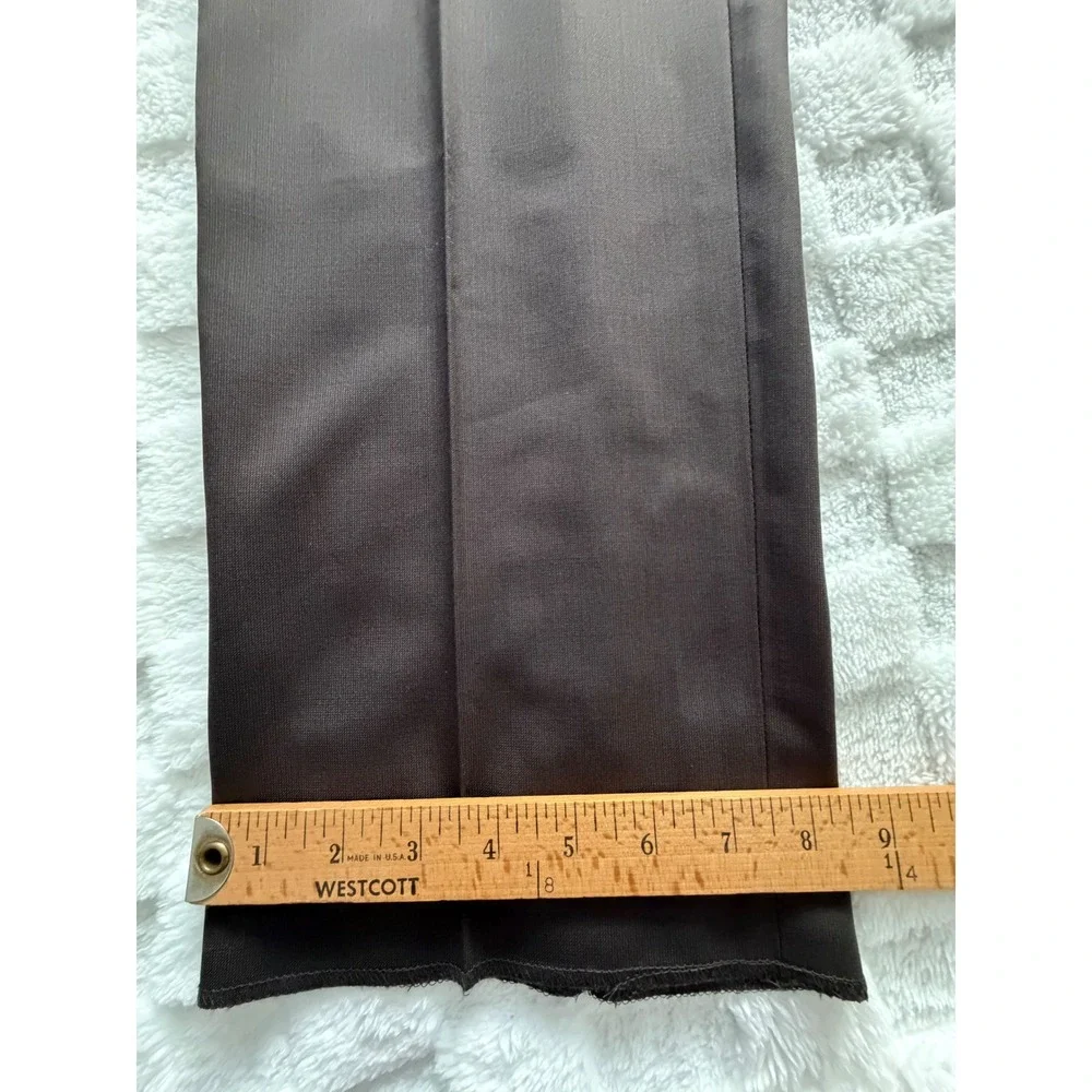NWT- Egara Mens 42W 100% Wool Dress Pants Brown Flat Front Unfinished Hem